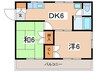 ビバリ－ハイツ 2DKの間取り