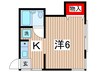 サンライズ国立 1Kの間取り