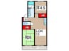若葉マンション 2LDKの間取り