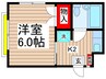 ロイヤル山崎 1Kの間取り