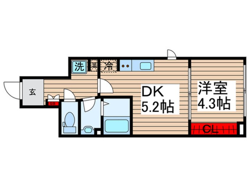 間取図 グローリオシェルト門前仲町Ⅱ
