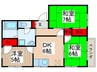 ローズアライⅡ 3DKの間取り