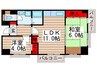 メルクマ－ル鎌ヶ谷 2LDKの間取り