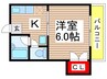 フレンドリ－ 1Kの間取り