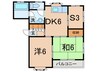 マンションユタカ 2DK+Sの間取り