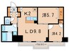 レジディア西小山 2LDKの間取り