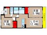 イデア緑が丘A棟 2LDKの間取り