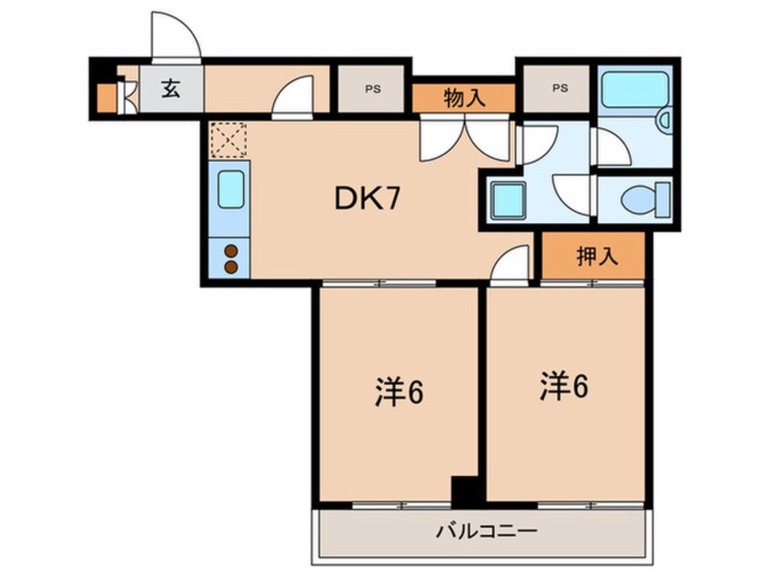 間取図 カ－ザＵ