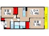 イデア緑が丘B棟 2LDKの間取り