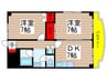 えなんだある菅野 2DKの間取り