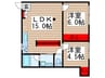 中峠ハイツＢ2棟 2LDKの間取り
