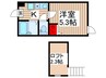 アーバングレイス五反野Ⅰ 1Kの間取り