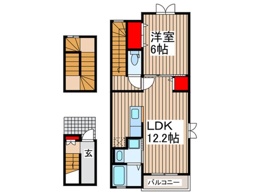 間取図 ランドロ－ドＵ　Ｅ棟