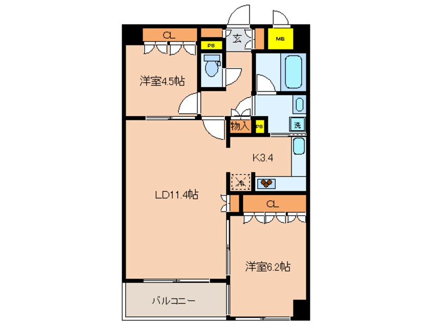 間取図 ドゥーエ日本橋