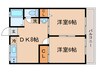 西大泉壱番館 2DKの間取り
