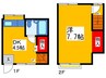 ハイツ岡本 1DKの間取り