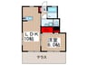 グラマシー中山 1LDKの間取り