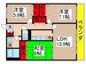 コンフォートシティー 3LDKの間取り