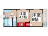 島本コーポ 2Kの間取り