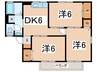 ラ－クパレスⅡ 3DKの間取り
