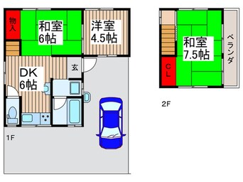 間取図 松飛台貸家２