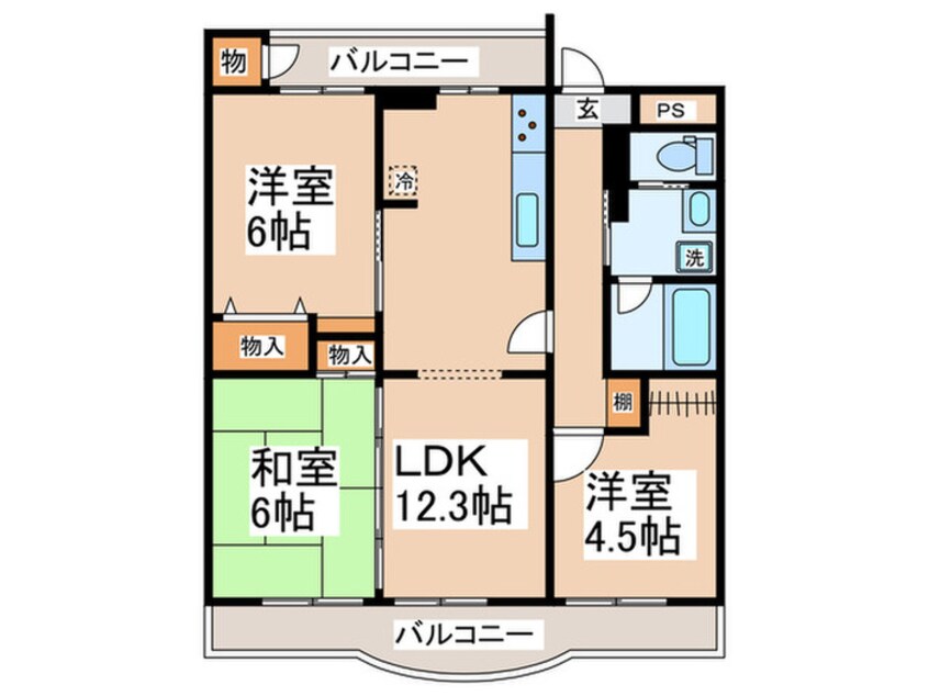 間取図 さつき住宅２６号棟（４０６）