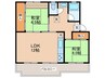 田園青葉台住宅団地６号棟(508) 2LDKの間取り
