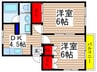アークヒル 2DKの間取り