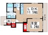 エ－デルハイム市川 1LDKの間取り