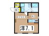 プリマ参番館 1Kの間取り
