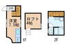 カンラ梅島 1Rの間取り