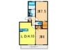 ヴェルドミ－ルⅡ 2LDKの間取り