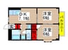 パルユ－カリ 2DKの間取り