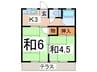 宮崎ハイツＡ 2Kの間取り