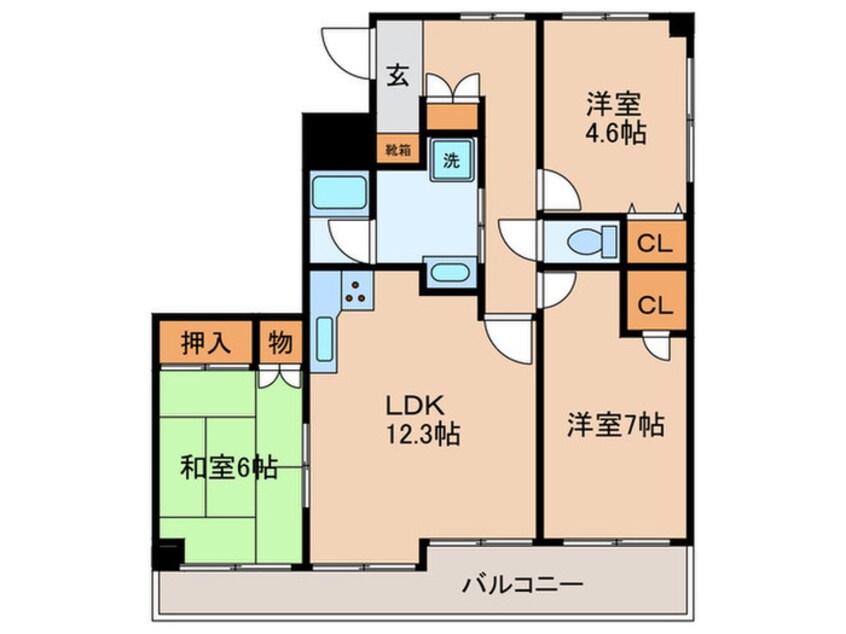 間取図 カ－サ梶山