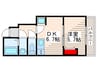 Shrine Court 1DKの間取り