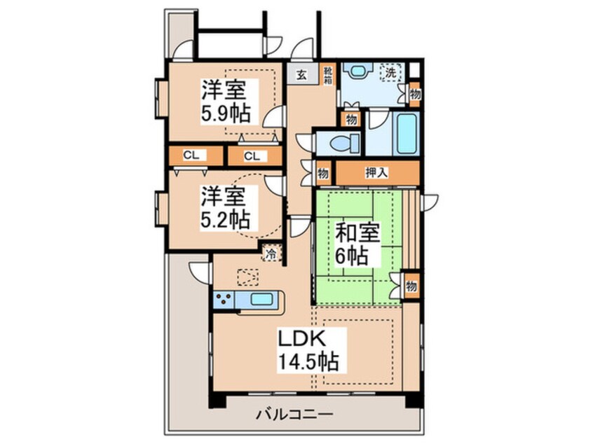 間取図 ルネス・ヴィルヌ－ヴ