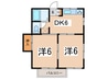 ニュ－レジデンスもちだＢ 2DKの間取り