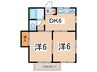 ニュ－レジデンスもちだＢ 2DKの間取り