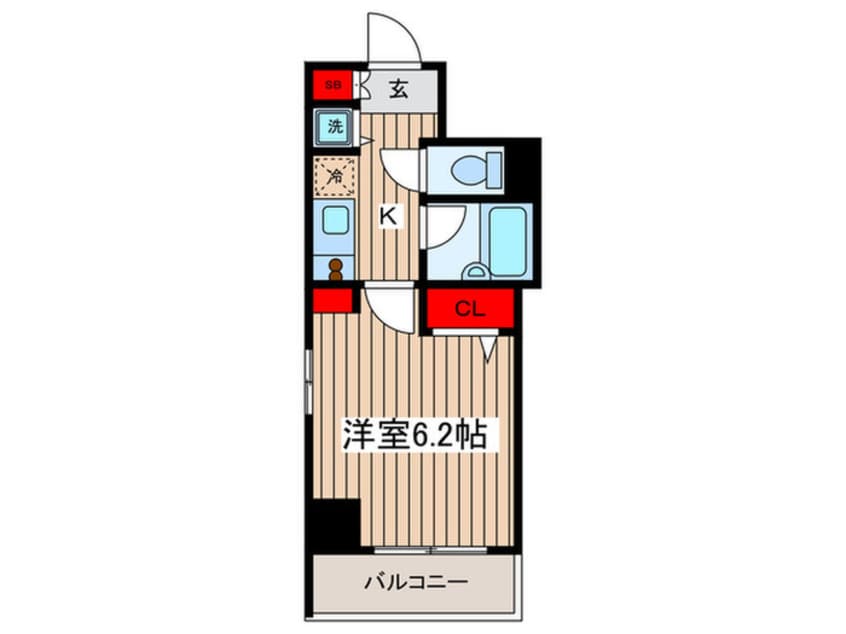 間取図 カスタリア新富町Ⅲ