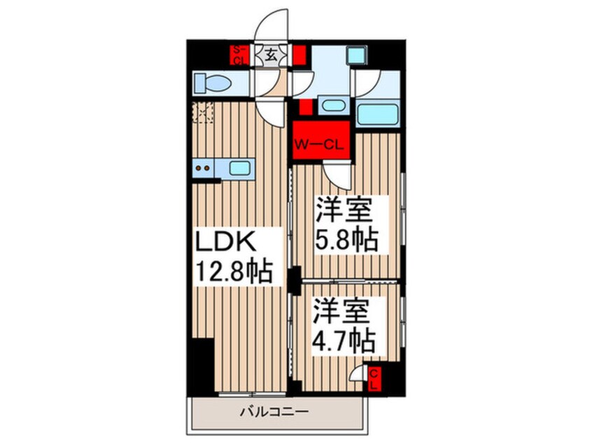 間取図 ドゥーエ入谷Ⅱ