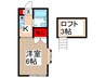 パ－ク喜多院 1Kの間取り