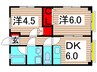 三芯コルクビル 2DKの間取り