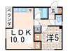 ポ－トビュ－高砂 1LDKの間取り