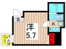 アーバングレイス五反野Ⅱ 1Kの間取り
