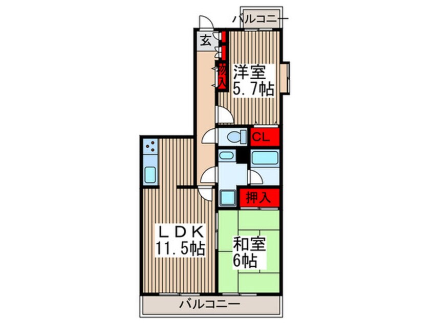 間取図 イタニティ　弐番館