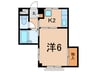 金子ハイム 1Kの間取り