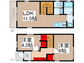 間取図 ｐｅｔｉｔｂｌａｎｃ6919 1号棟