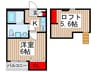 ルッカ新松戸 1Kの間取り