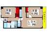 アビタシオン 2LDKの間取り